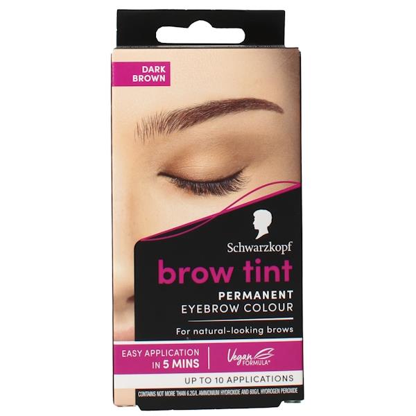 Schwarzkopf Brow Tint Permanent Eyebrow Colour Dark Brown (Case of 3)