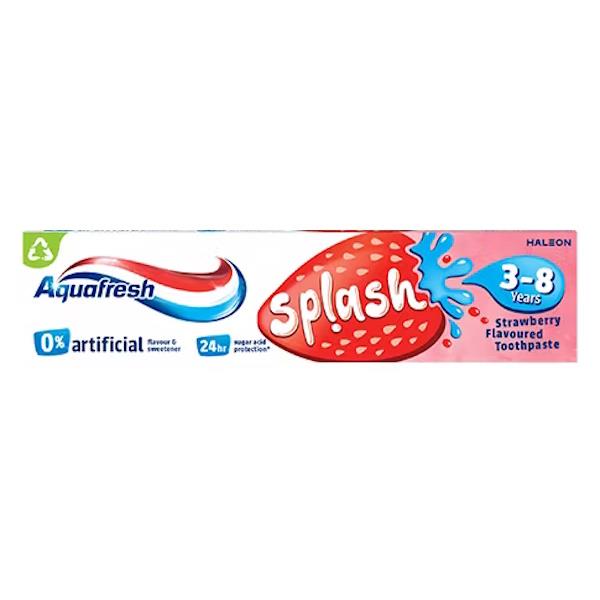 Aquafresh Splash Strawberry Flavour Toothpaste 3-8 Years 50ml (Case of 12)