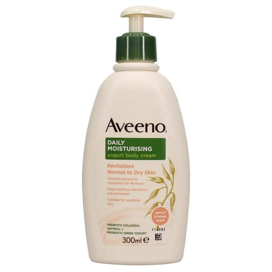 Aveeno Daily Moisturising Yoghurt Body Cream Apricot 300ml (Case of 6)