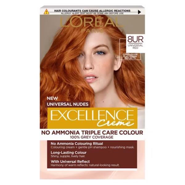 L'Oreal Excellence Creme Universal Nudes 8UR Universal Red (Case of 3)
