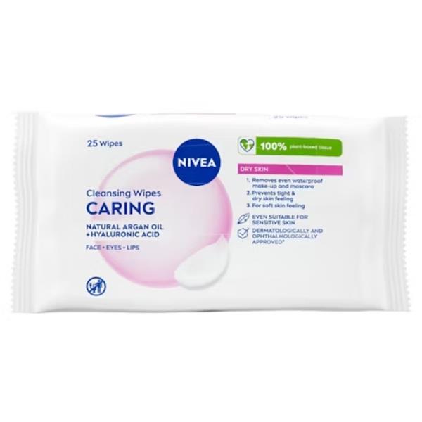 Nivea Caring Cleansing Wipes 25 Wipes (Case of 6)