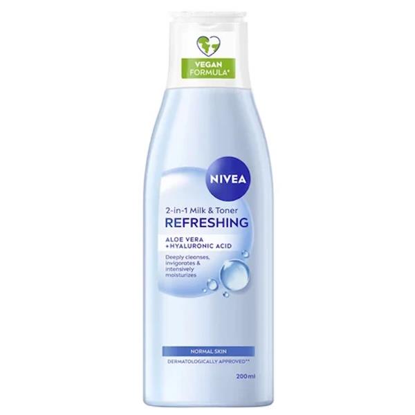 Nivea 2in1 Milk & Toner Refreshing 200ml (Case of 6)