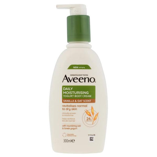 Aveeno Daily Moisturising Yoghurt Body Cream Vanilla & Oat 300ml (Case of 6)