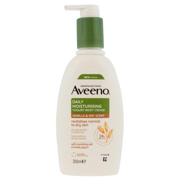 Aveeno Daily Moisturising Yoghurt Body Cream Vanilla & Oat 300ml (Case of 6)