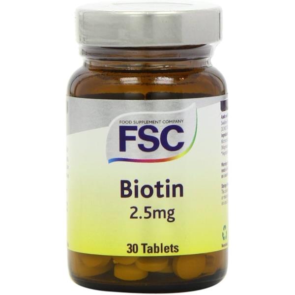 FSC Biotin 2.5mg 30 Tablets (Case of 6)