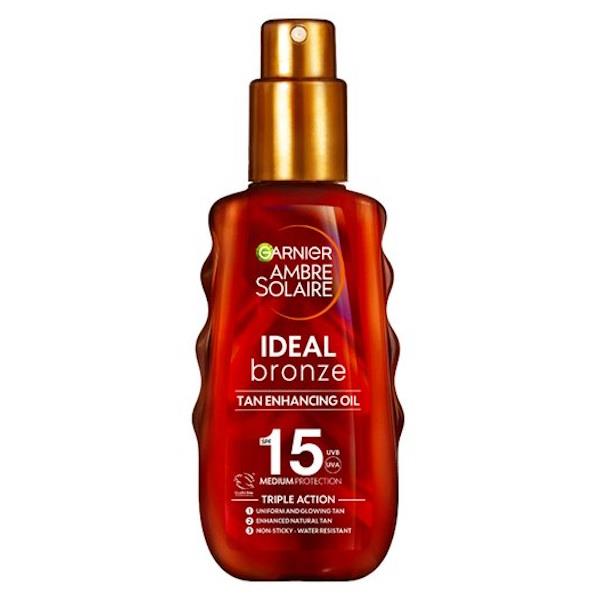 Garnier Ambre Solaire Ideal Bronze SPF15 Tan Enhancing Protection Oil 150ml (Case of 6)