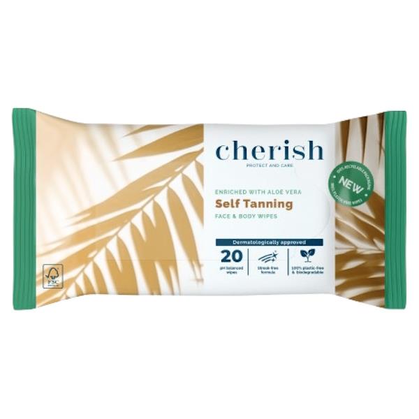 Cherish Self Tanning Face & Body 20 Wipes (Case of 12)