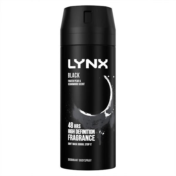 Lynx Black Deodorant Bodyspray 150ml (Case of 6)