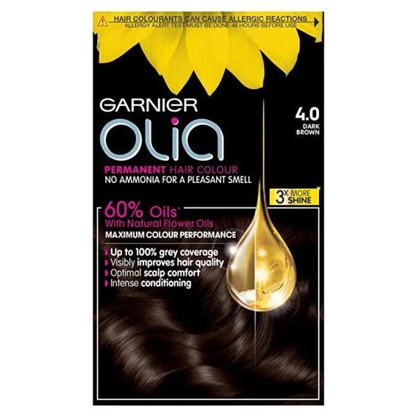 Garnier Olia Permanent Hair Colour 4.0 Dark Brown (Case of 3)