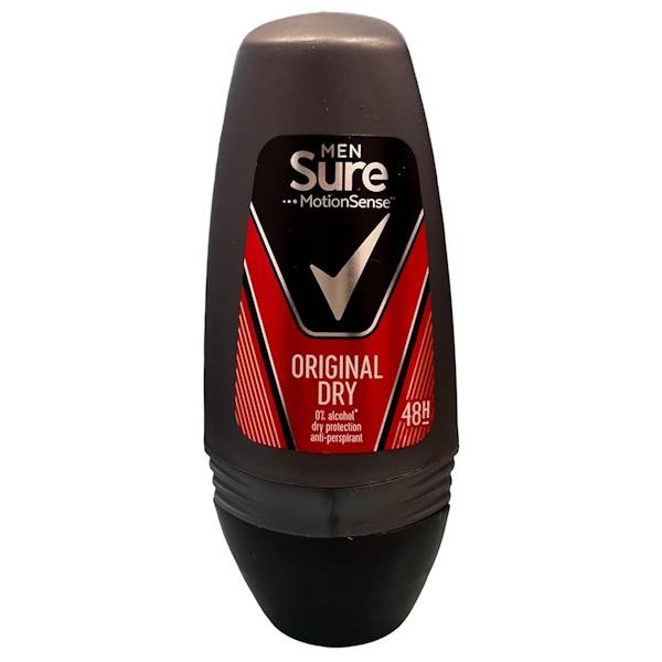Sure Men Original Dry Anti-Perspirant Roll On 50ml (Case of 6)