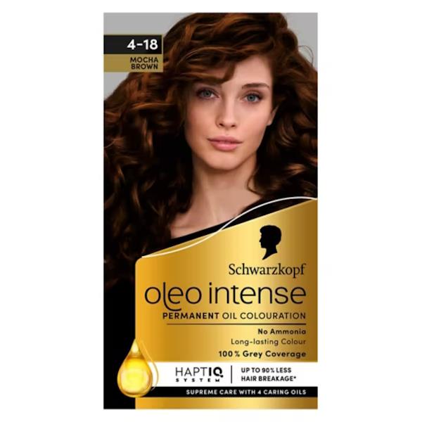 Schwarzkopf Oleo Intense Permanent Oil Colour 4-18 Mocha Brown (Case of 3)