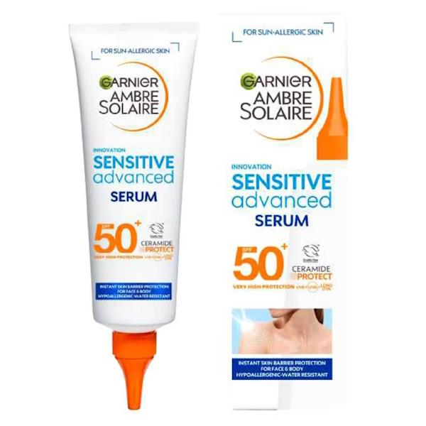Garnier Ambre Solaire Sensitive Advanced SPF50+ Face & Body Serum 125ml (Case of 6)