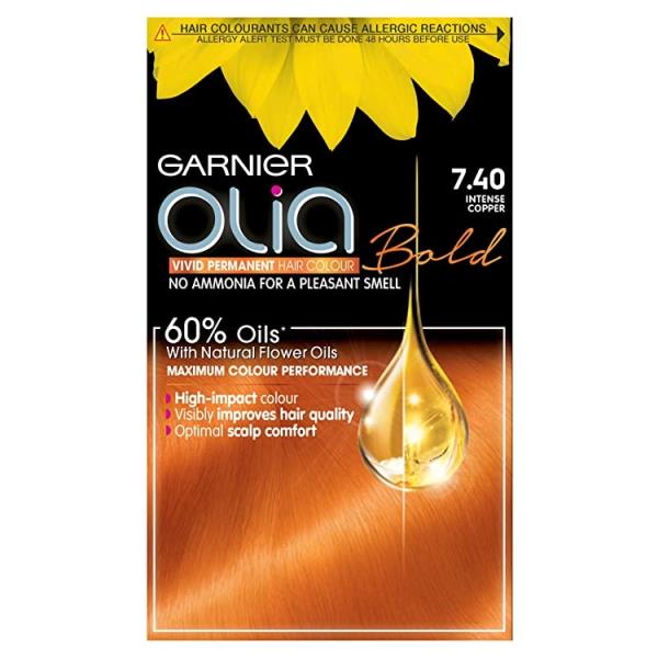 (LT) Garnier Olia Permanent Hair Colour 7.40 Intense Copper (Case of 3)