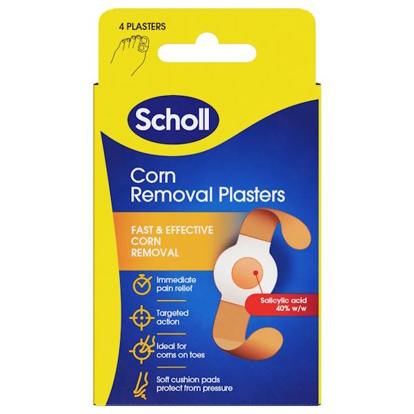 Scholl Corn Removal Plasters 4 Plasters (Case of 6)