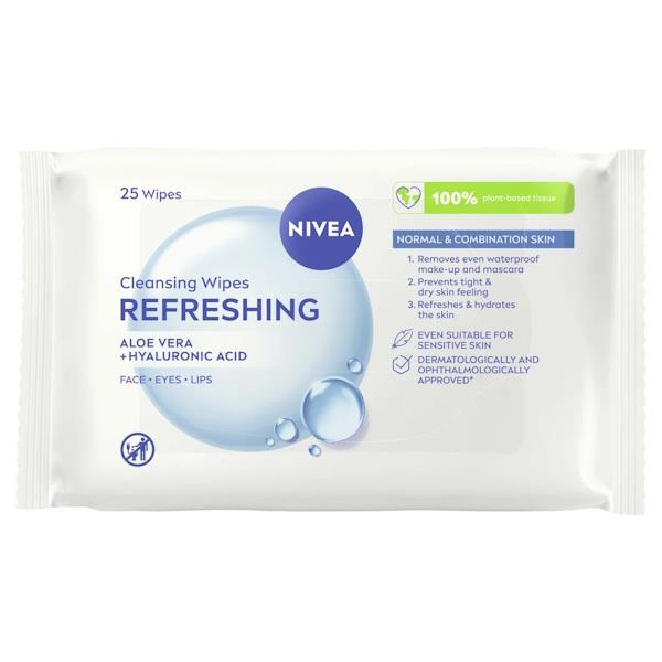 Nivea Refreshing Cleansing Wipes 25 Wipes (Case of 6)