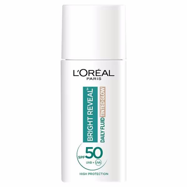 L'Oreal Bright Reveal Daily Fluid Tinted Glow SPF50 Pearl 50ml (Case of 6)