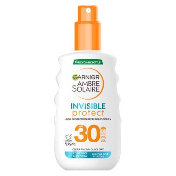 Garnier Ambre Solaire Invisible Protect Refresh SPF30 Sun Protection Spray 150ml (Case of 6)