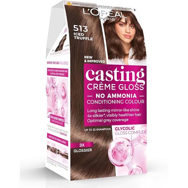 L'Oreal Casting Creme Gloss Semi-Permanent Hair Colour 513 Iced Truffle (Case of 3)