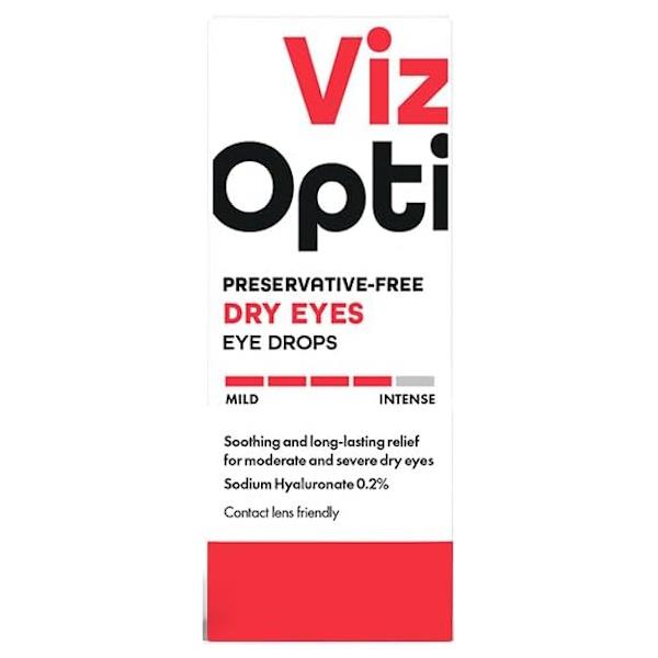 VizOpti Preservative Free Dry Eyes Eye Drops 10ml (Case of 6)