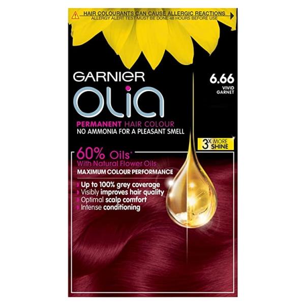 (LT) Garnier Olia Permanent Hair Colour 6.66 Vivid Garnet (Case of 3)