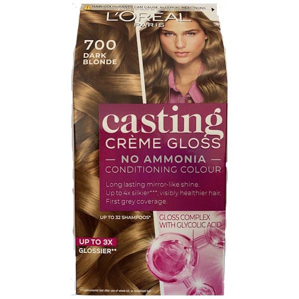 L'Oreal Casting Creme Gloss Semi-Permanent Hair Colour 700 Dark Blonde (Case of 3)