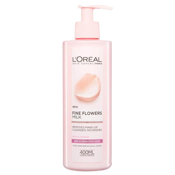 L'Oreal Fine Flowers Cleansing Milk For Dry & Sensitive Skin 400ml (Case of 6)