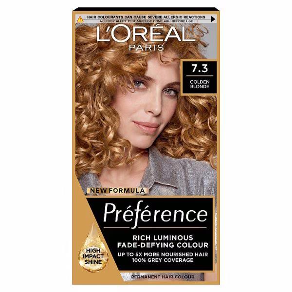 L'Oreal Preference Permanent Colour 7.3 Golden Blonde (Case of 3)