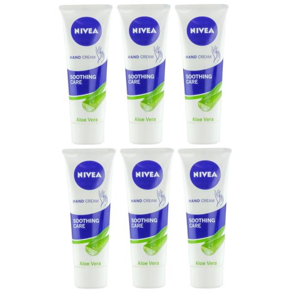 Nivea Hand Cream Soothing Care Aloe Vera 75ml (Case of 6)