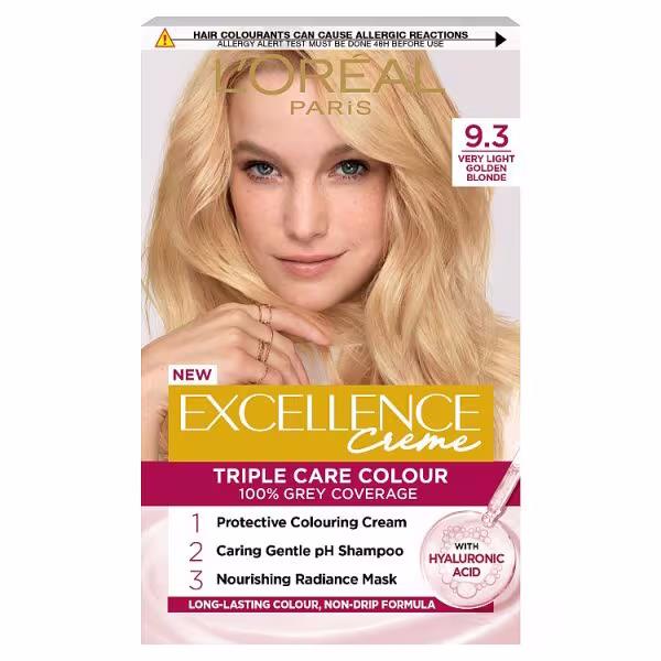 (LT) L'Oreal Excellence Creme Triple Care Colour 9.3 Very Light Golden Blonde (3 PACKS)