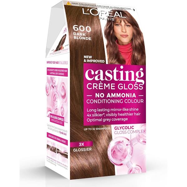 L'Oreal Casting Creme Gloss Semi-Permanent Hair Colour 600 Dark Blonde (Case of 3)