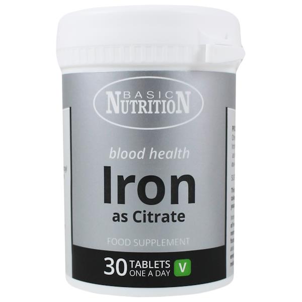 Basic Nutrition Iron as Citrate 30 Tablets (Case of 6)