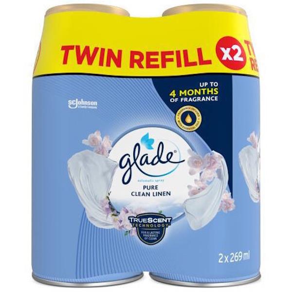 Glade Automatic Refill Pure Clean Linen 2 x 269ml (Case of 4)