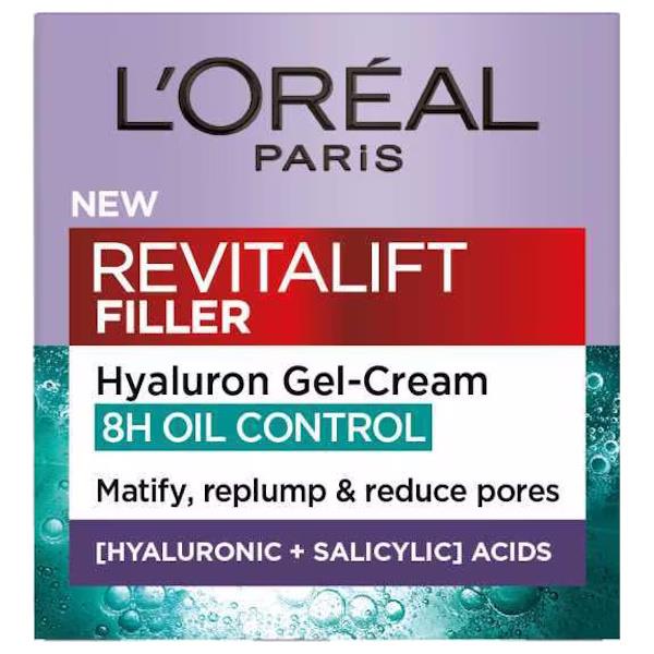 L'Oreal Revitalift Filler 8H Oil Control Hyaluronic Gel-Cream 50ml (Case of 6)