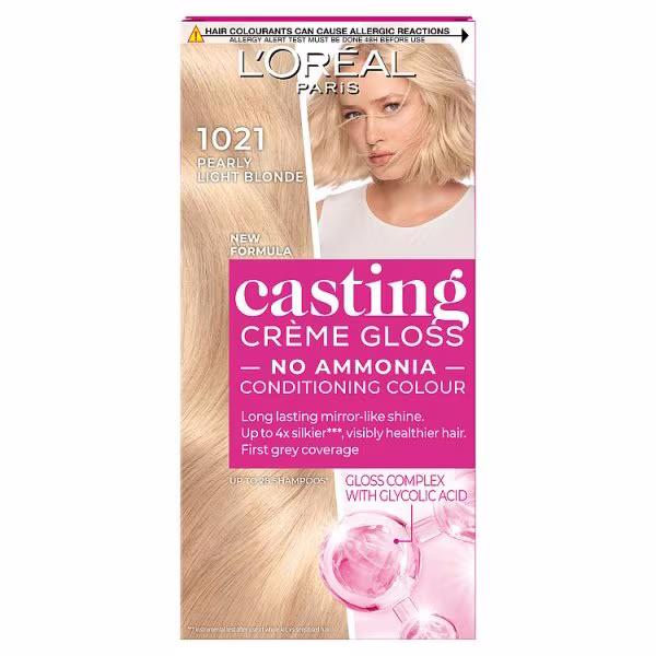 L'Oreal Casting Creme Gloss Semi-Permanent Hair Colour 1021 Light Pearl Blonde (Case of 3)