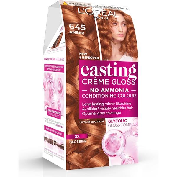 (LT) L'Oreal Casting Creme Gloss Semi-Permanent Hair Colour 645 Amber (Case of 3)