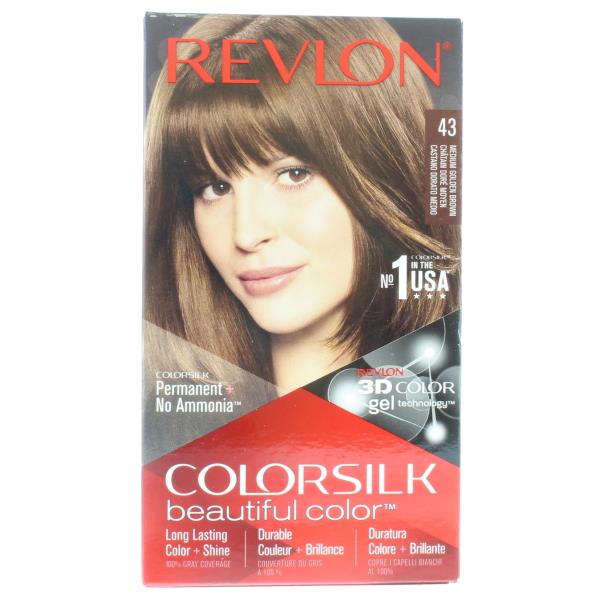 Revlon Colorsilk Permanent Colour 43 Medium Golden Brown (Case of 3)