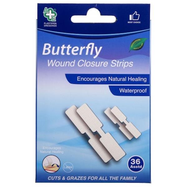 A&E Butterfly Wound Closure Strips 36 Asstd (Case of 12)
