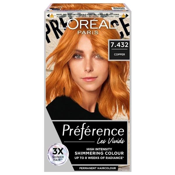 (LT) L'Oreal Preference Vivids 7.432 Copper (Case of 3)