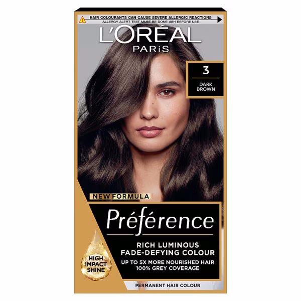 L'Oreal Preference Permanent Colour 3.0 Dark Brown (Case of 3)