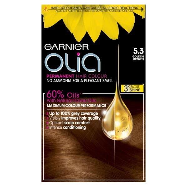 Garnier Olia Permanent Hair Colour 5.3 Golden Brown (Case of 3)