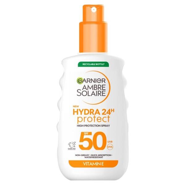 Garnier Ambre Solaire Hydra 24 Protect SPF50 Sun Spray 150ml (Case of 6)