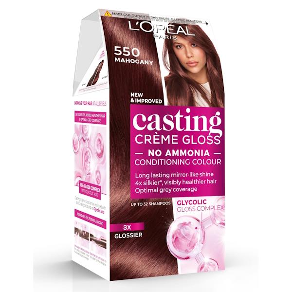 L'Oreal Casting Creme Gloss Semi-Permanent Hair Colour 550 Mahogany (Case of 3)