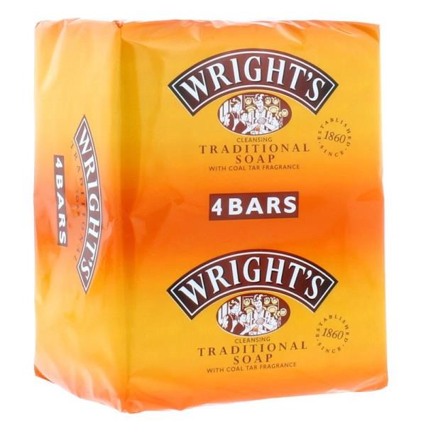 Wright's Traditional Soap with Coal Tar Fragrance 100g 4 Bars (Case of 6)