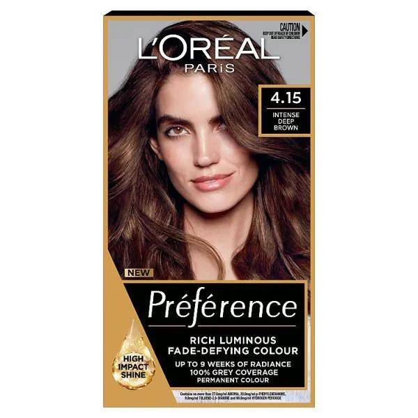 (LT) L'Oreal Preference Permanent Colour 4.15 Intense Deep Brown (Case of 3)
