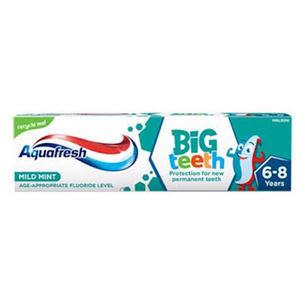 Aquafresh Big Teeth Mild Mint Toothpaste 6-8 Years 50ml (Case of 12)