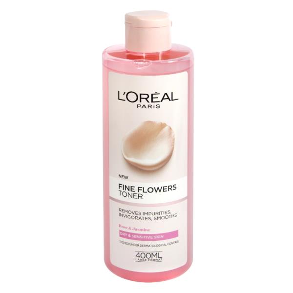 L'Oreal Fine Flowers Toner For Dry & Sensitive Skin 400ml (Case of 6)
