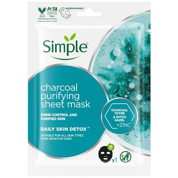 Simple Daily Skin Detox Charcoal Purifying Sheet Mask (Case of 10)
