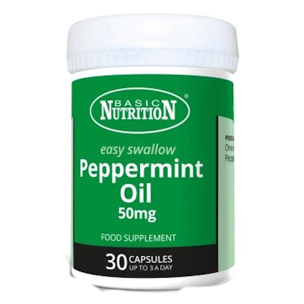 Basic Nutrition Easy Swallow Peppermint Oil 50mg 30 Capsules (Case of 6)