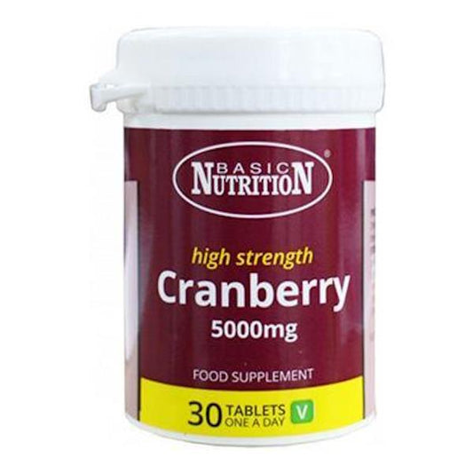 Basic Nutrition High Strength Cranberry 5000mg 30 Tablets (Case of 6)