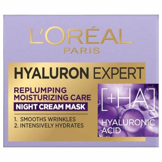 L'Oreal Hyaluron Expert Replumping Moisturising Care Night Cream Mask 50ml (Case of 6)